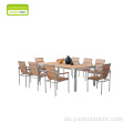 Teak-Essens- und Teakholz-Stuhl-Dining-Set-Tisch